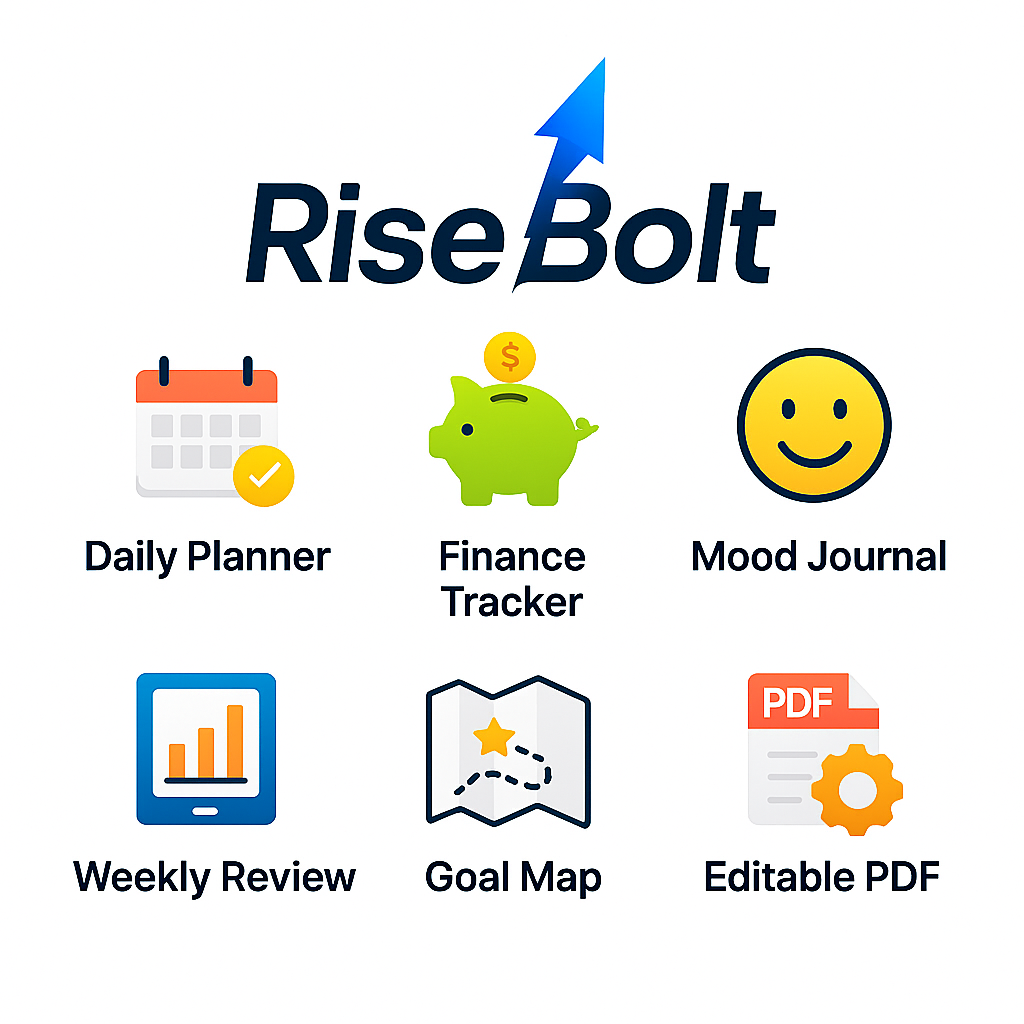 RiseBolt 90-Day Planner – Design Your Life, Not Just Your Day