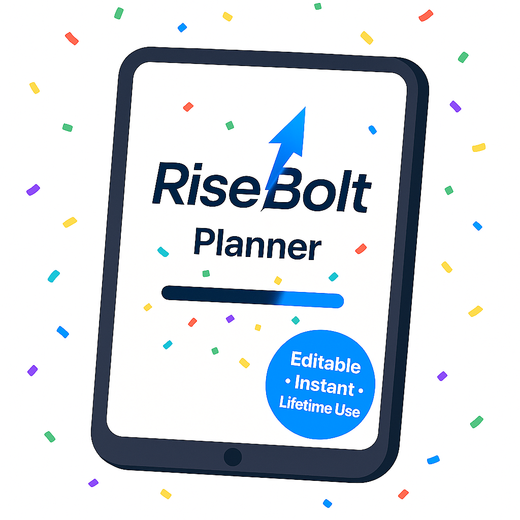 RiseBolt 90-Day Planner – Design Your Life, Not Just Your Day