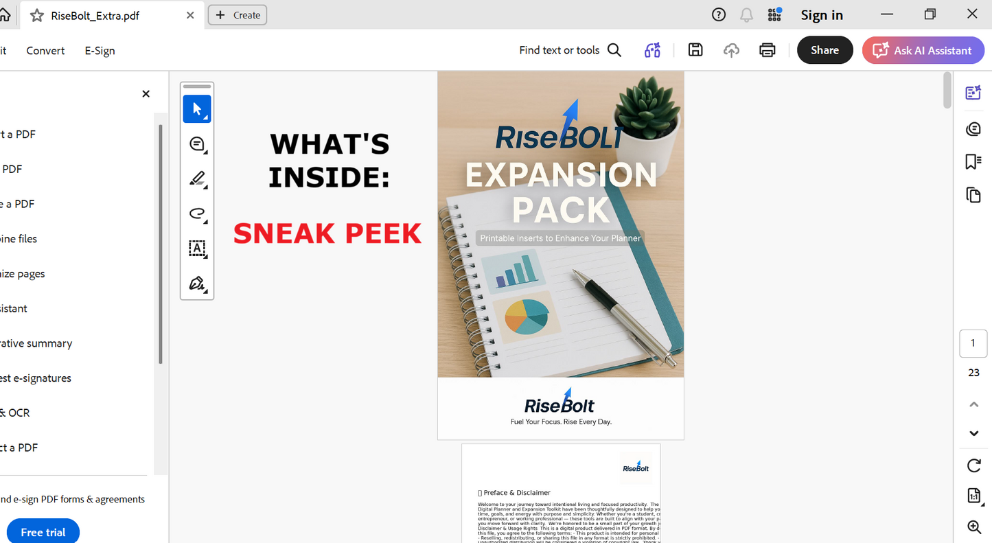 📗 RiseBolt Expansion Pack- PDF  Planner Add On (Instant PDF File Download)