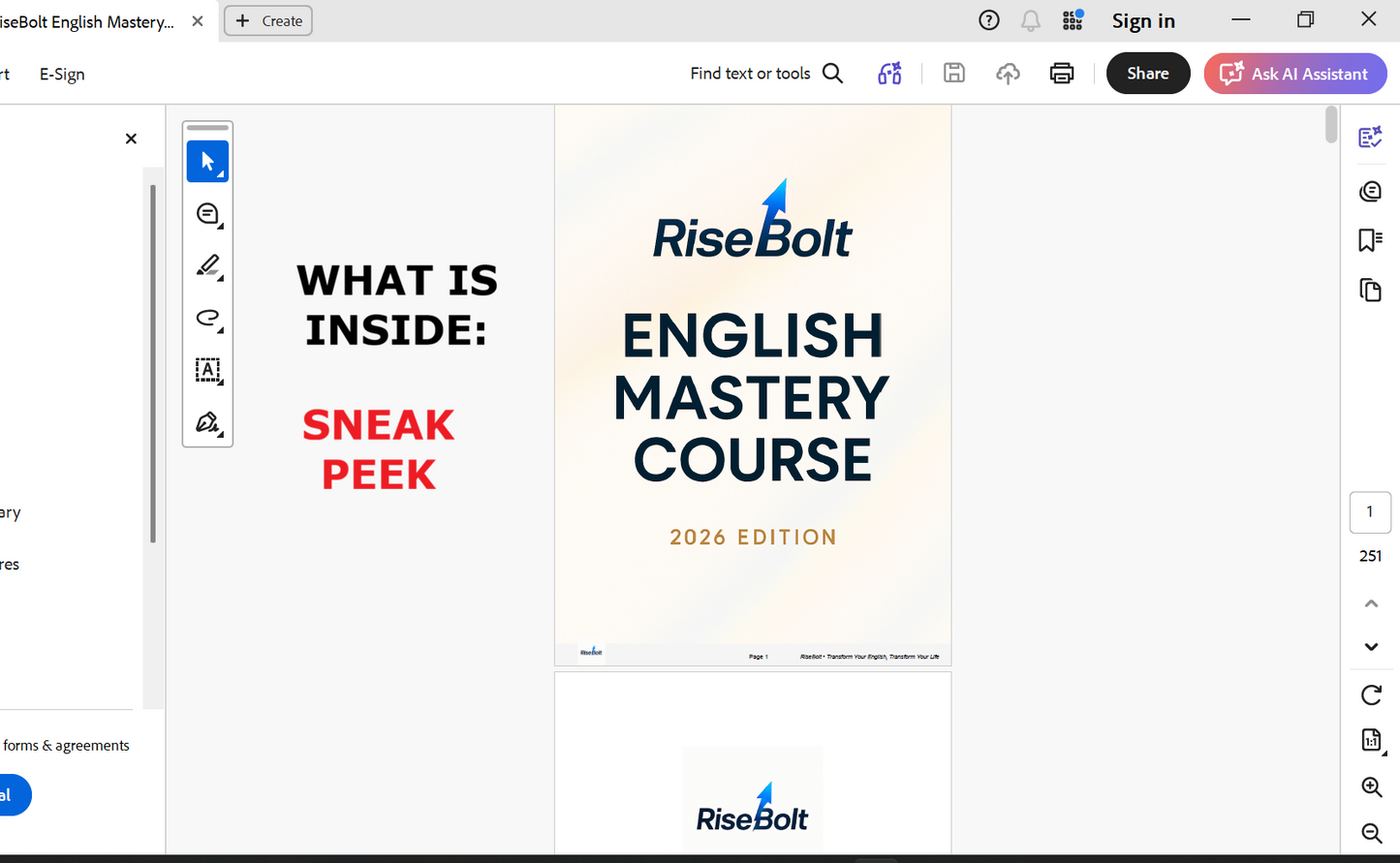 RiseBolt English Mastery Course — 2026 Edition (PDF File)